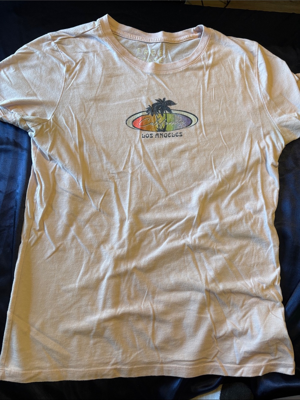 Los Angeles Graphic Tee Aeropostale - Light Pink Palm Tree Design